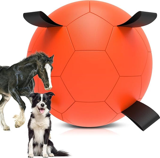 QDAN Herding Ball for Dogs, 18 inch Dog Balls, Giant Dog Toys Horse Toy, Dog Herding Ball for Australian Shepherd, Orange