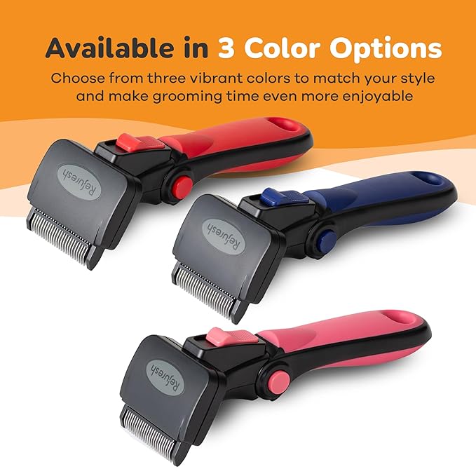 Deshedding Brush for Dogs & Cats - Small & Pink, Long Hair Grooming Tool, Dog Deshedding Brush, Cat Deshedding Brush, Lightweight Deshedding Tool for Shedding Control. Pet Deshedder.