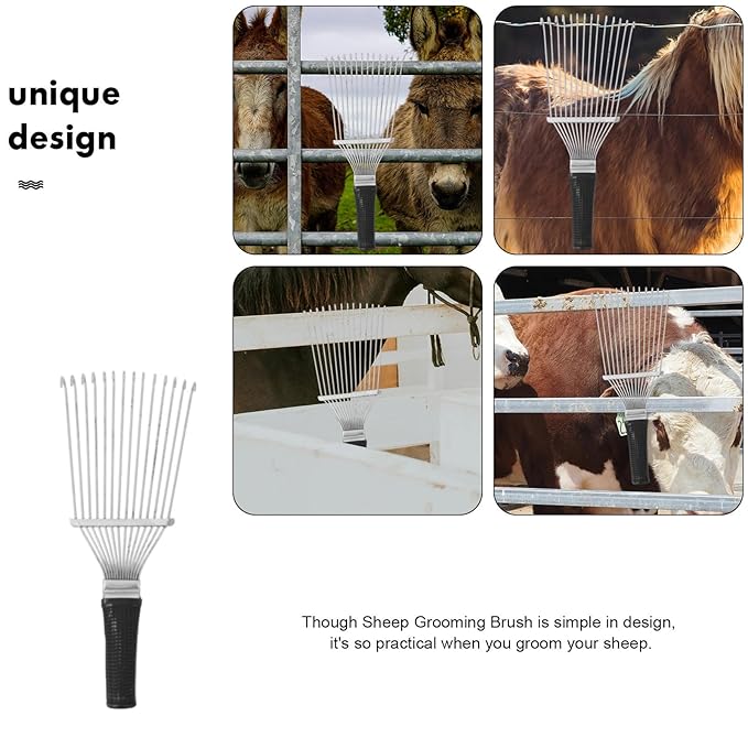 Yardwe Horse Dematting Brush Rake Comb Pet Comb Rake Comb Grooming Brush Hand Undercoat Scrubber Pet Combing Kit for Horses Grooming Rake Dogs Dog Rake