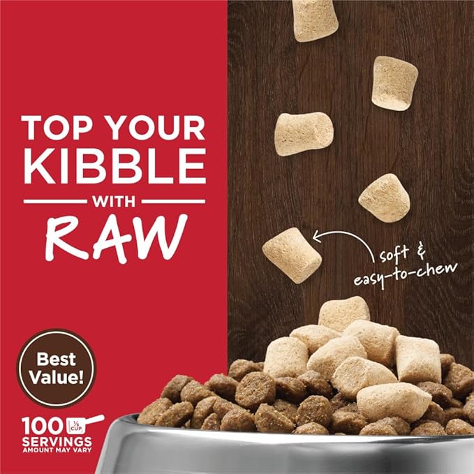 Instinct Raw Boost Mixers Freeze Dried Dog Food Toppers for Dry Food, Grain Free Dog Food Toppers with Beef for Dogs, 25 oz