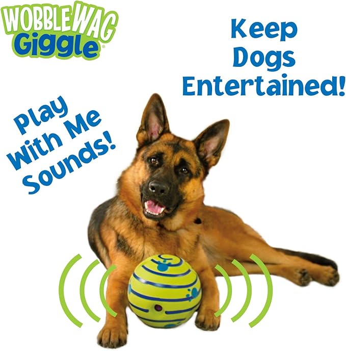 Wobble Wag Giggle Ball, Interactive Dog Toy, Fun Giggle Sounds When Rolled or Shaken, Pets Know Best, As Seen On TV