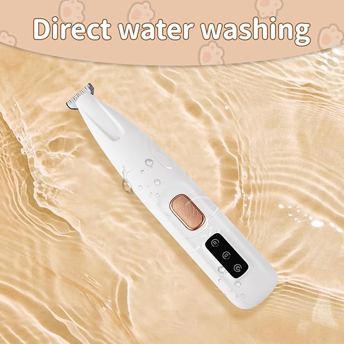 Upgraded Electric Dog Paw Trimmer, Paw Trimmers for Dog's Feet, Rechargeable Pet Shaver with LED Light, Low Noise Pet Hair Clippers for Paws Eyes Ears Face Rump