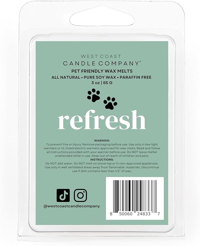 Pet Friendly Wax Melts | Pet Safe Wax Melts | All Natural Dog Safe Wax Melts | Non-Toxic Wax Melts | Pet Odor Eliminator | Pure Soy Wax Melts | Veterinarian Approved (Refresh)