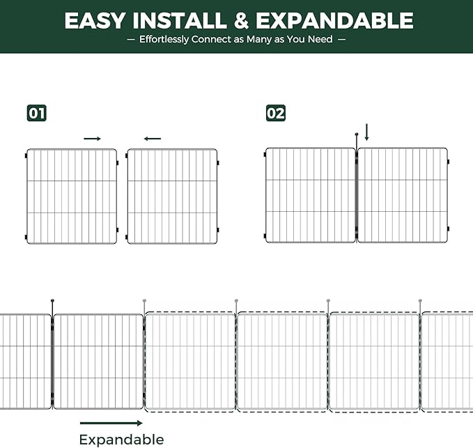 FXW MiniPaws Dog Playpen for Yard & RV Camping, Expandable 20-inch 32 Panels for Puppies and Small Dogs, Portable for Indoor and Outdoor Use