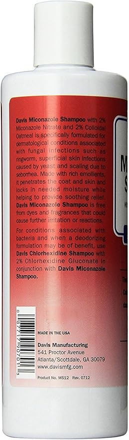 Davis Miconazole Pet Shampoo, 12 Oz