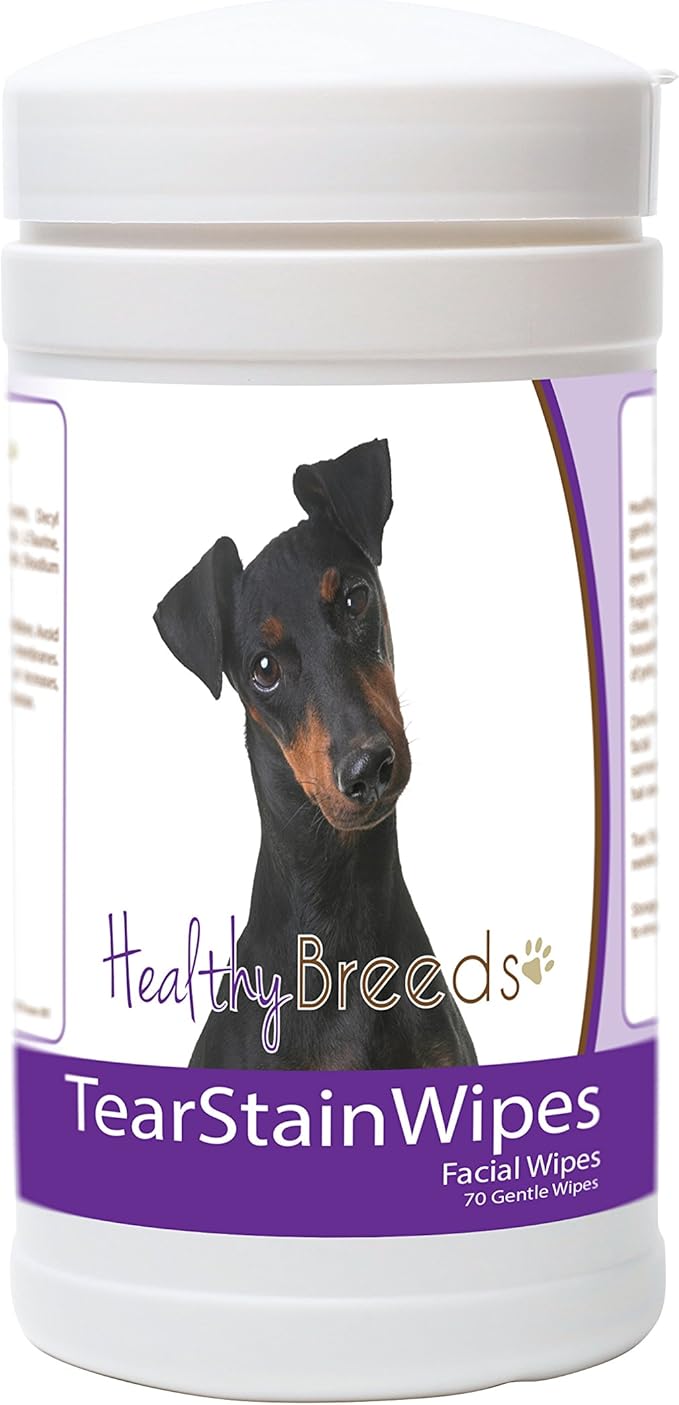 Healthy Breeds Manchester Terrier Tear Stain Wipes 70 Count