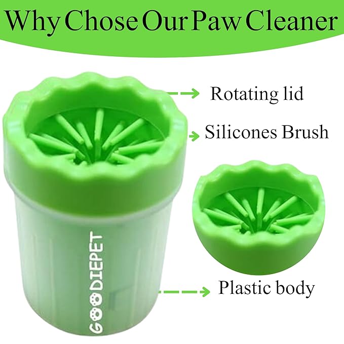 Paw Cleaner and Washer | Easy to Use for Small, Medium and Large Dogs (Green)