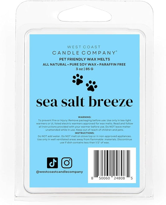 Pet Friendly Wax Melts | Pet Safe Wax Melts | All Natural Dog Safe Wax Melts | Non-Toxic Wax Melts | Pet Odor Eliminator | Pure Soy Wax Melts | Veterinarian Approved (Sea Salt Breeze)