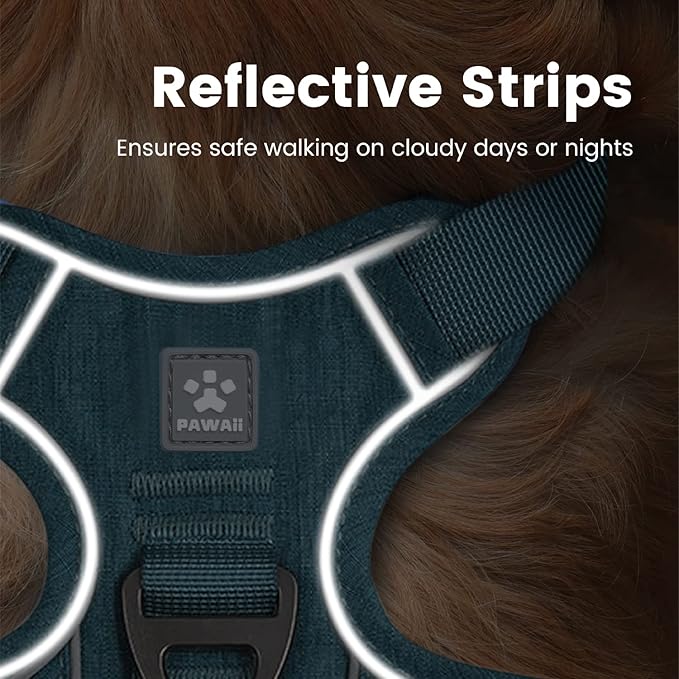 Pawaii Dog Harness for Small Dogs, Dog Harness with Pet ID Tag, No Choke Dog Harness, Adjustable Soft Padded Pet Vest with Easy Control Handle