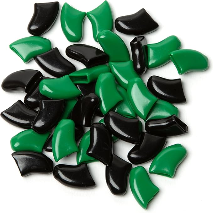 Soft Claws Nail Caps for Dogs with Non-Slip Design Made in USA - 40 Dog Nail Covers for Long-Lasting Protection of Floors and Furniture - Black & Green, XXL