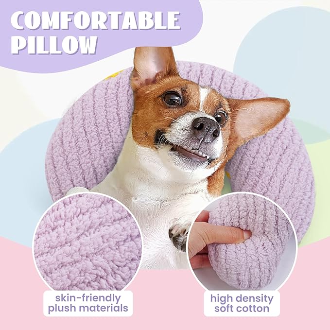 T'CHAQUE Cat Pillow, Dog Neck Pillow Anxiety Relief, Comfort Cat Pillows for Indoor Cats, Ultra Soft Dog Calming Pillow Bed, Half Donut Cuddler Sleeping Improve Pillow Pet for Upper Spine Support
