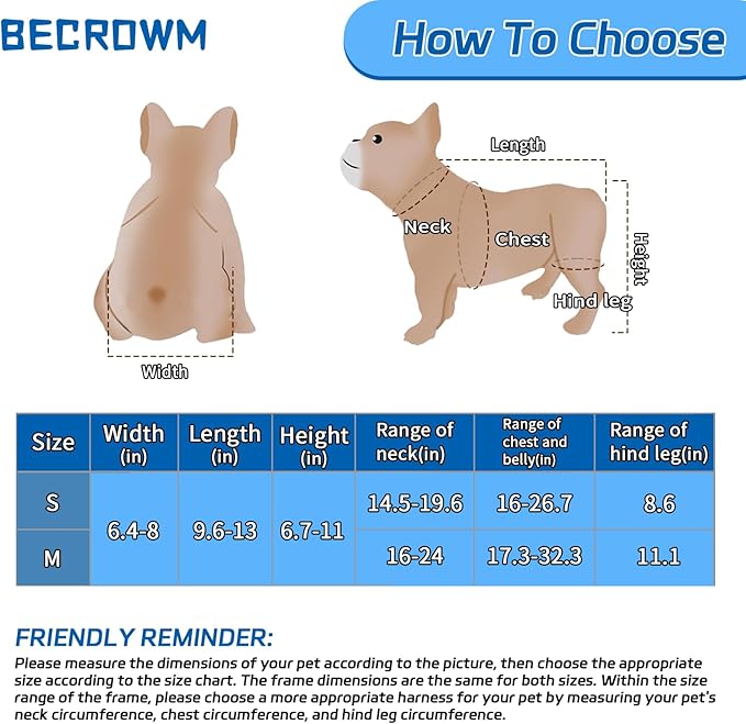 Small Dog Wheelchair for Back Legs, Lightweight Dog&Cat&Pets Wheelchair Cart with Disabled Hind Legs Walking, Adjustable Doggy Wheelchair Cart with Wheels for Back Legs