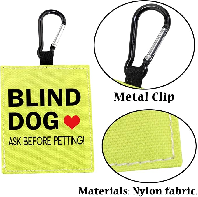 PWHAOO Blind Dog Ask Before Petting Alert Hang Tags for Dog Nervous Dog Hanging Dog Alert Patches Hanging Dog Tags (Blind Dog Alert)