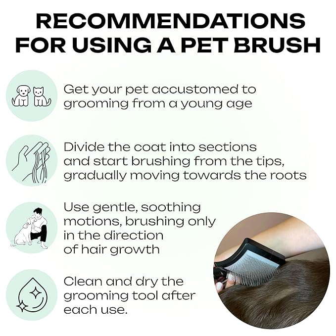 Natural Wooden Grooming Brush for Pets – Long Metal Pins Slicker for Dogs & Cats