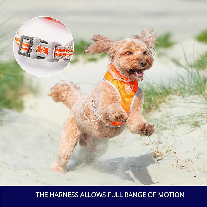 HUGO & HUDSON Dog Harness No-Pull Pet Harness Adjustable Quick Dry Mesh Padded Vest, Orange, XS