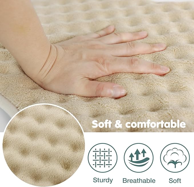 Small Dog Mat Washable Memory Foam Crate Bed Pad for Puppy Dog Cushion Mat Anti Slip Flat Dog Cage Padded Mat Beige,28"x20"