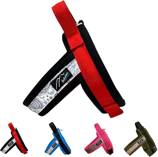 【Hakusan】 New Just Fit Dog Harness Dragon - Reflective, Paisley, Stress-Free, Japanese Made,one-Touch Buckles,Easily Put on,(Red×Black, 1)