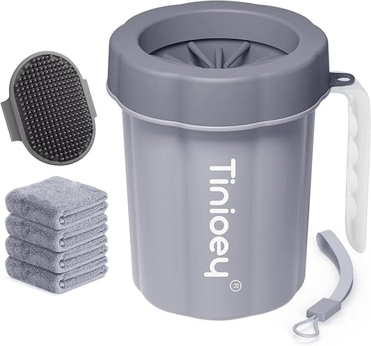 Paw Cleaner for Dogs Medium Small Breed with Handle | Dog Paw Cleaner to Clean Muddy Paws | Dog Foot Cleaner Paw Washer for Dogs & Pets| Dog Feet Washer (Gray)