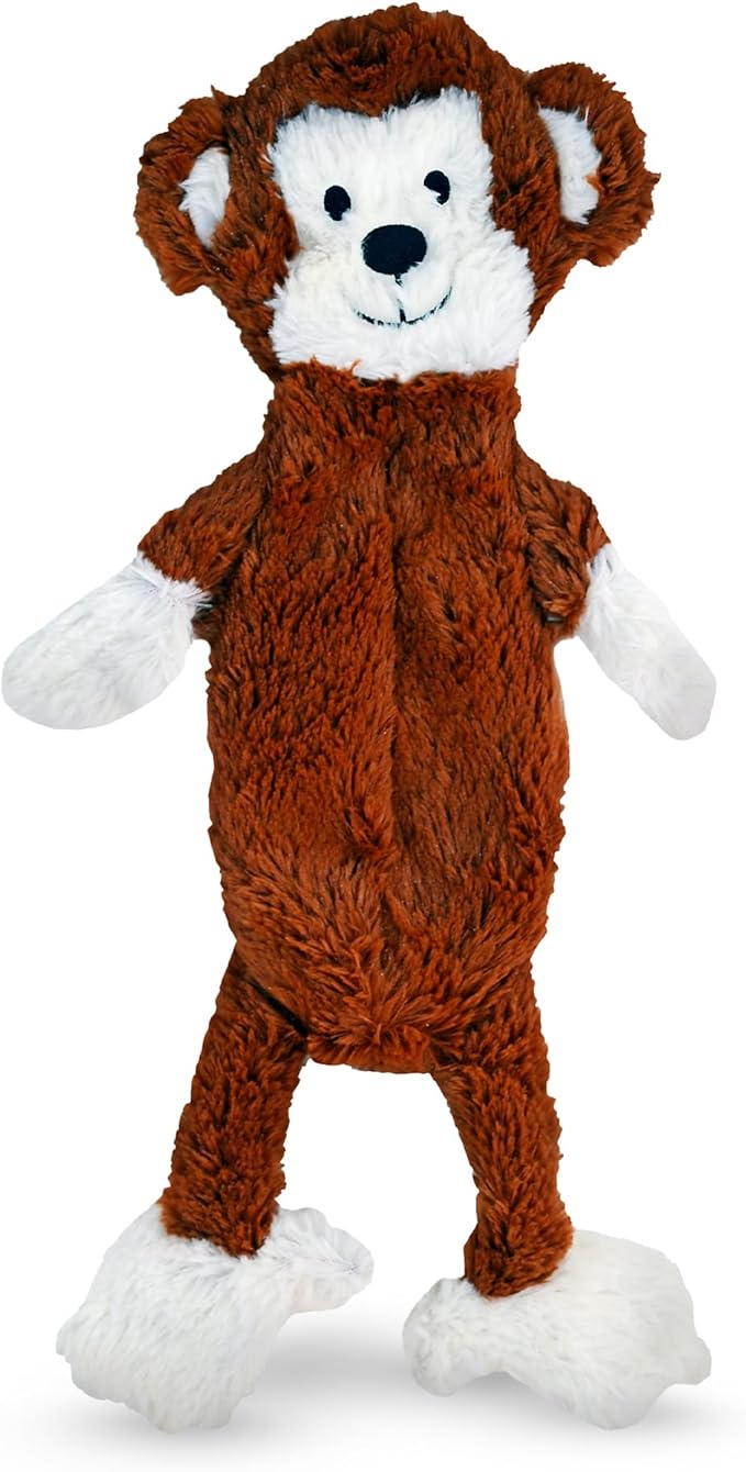 FGA MARKETPLACE Monkey Flat NO Stuffing NO Squeak Plush Dog Toy, Funny Style Will Entertain Your Dog for Hours, Recommended for Small and Medium Dog 21 INCH Long
