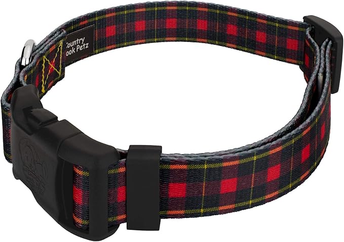 Country Brook Petz - Deluxe Buffalo Plaid Dog Collar - Made in The U.S.A. - Plaid and Argyle Collection Featuring Charming Designs (1 Inch, Large)