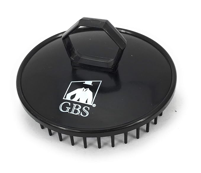 G.B.S No.100 Black Scalp Massager Shampoo Brush for Deep Cleaning Men's Hand Brush Plastic Growth Beard Brush Pet Grooming Round Palm Brush