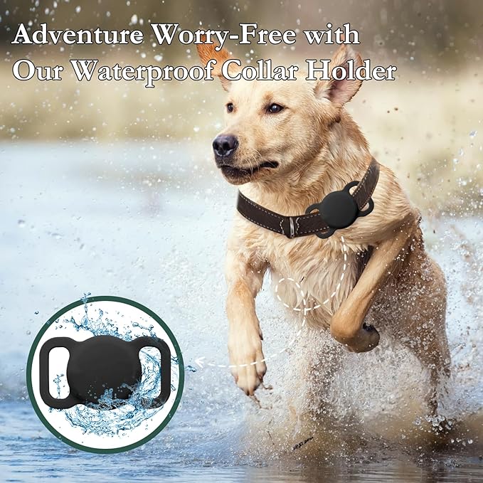 Smart Pet Location Finder, MFi Certified Dog Tracker, No Monthly Fees, Works with Apple Find My (iOS Only), Not GPS Enabled (Black)