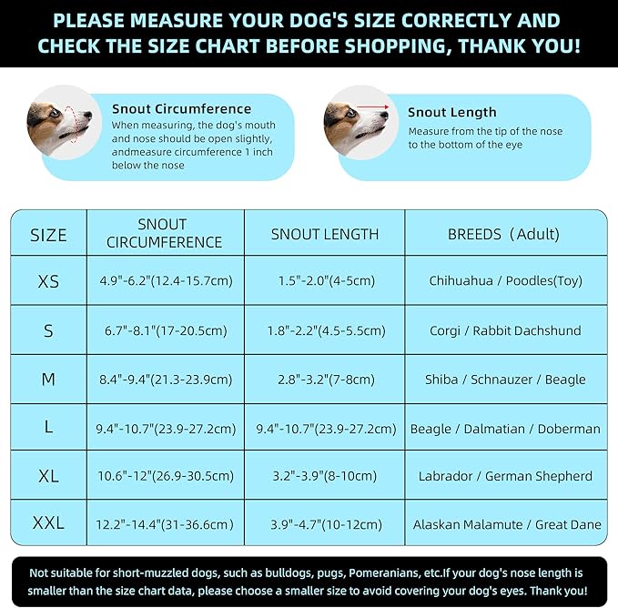 Dog Muzzle, Breathable Soft Muzzle for Extra Small Dogs to Anti & Prevent Barking Biting Chewing, Reflective & Adjustable Basket Muzzle with Air Mesh for Dachshund Blue XS