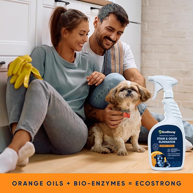 Orange Odor Eliminator | Pet Odor Deodorizer for Strong Odor | Enzyme Stain Cleaner for Cats, Dogs, and Pets | Great for Carpets, Furniture, Dog Kennels, and More (32 Fl Oz)