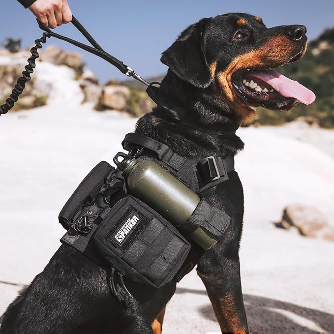 EXCELLENT ELITE SPANKER Dog Harness Tactical Military Dog Harness Adjustable No-Pull Dog Harness Training Hunting Dog Tactical Vest with Handle(RGN-M)