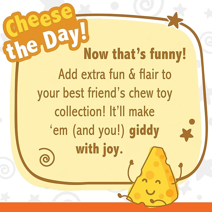 Nylabone Power Chew Cheese Bone Dog Chew Toy, Cute Dog Toys for Aggressive Chewers, Cheese Flavor, Medium/Wolf (1 Count)