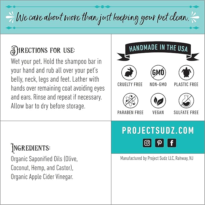 Dog Shampoo and Conditioner Bar with Hemp Seed Oil | Organic Dog Shampoo for Allergies and Itching | All Natural Bar Shampoo and Conditioner (2)