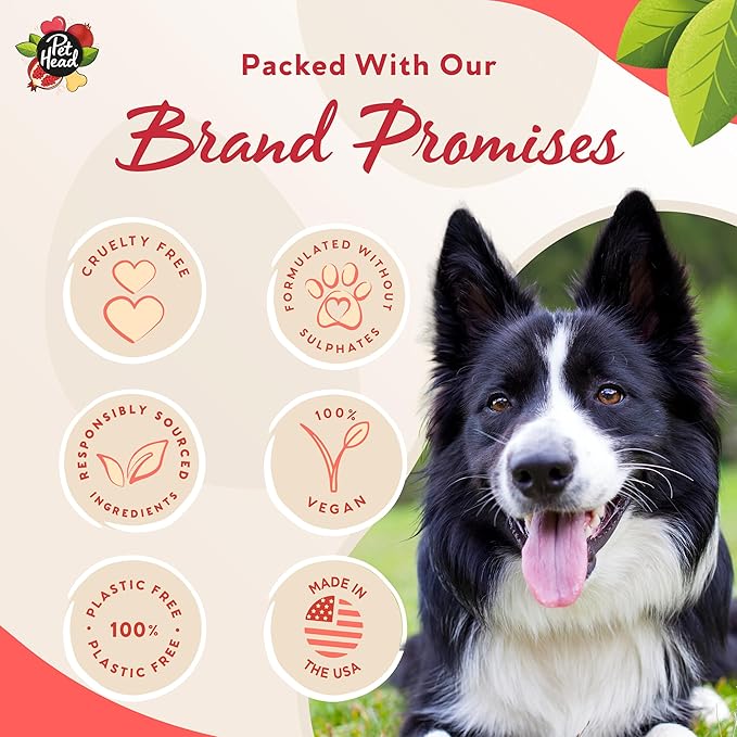 Pet Head Pomegranate Shampoo Bar for Dogs | 3in1 Cleanses, Hydrates & Nourishes All Dog Coats | with Oat Kernel Extract & Coconut Oil | Free of parabens & sulphates | Gentle Formula for Puppies | 3oz