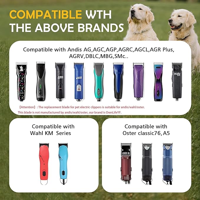 Detachable Steel Pet Dog Clipper Blades, Size-4F, Compatible with Andis Cut Length 3/8"