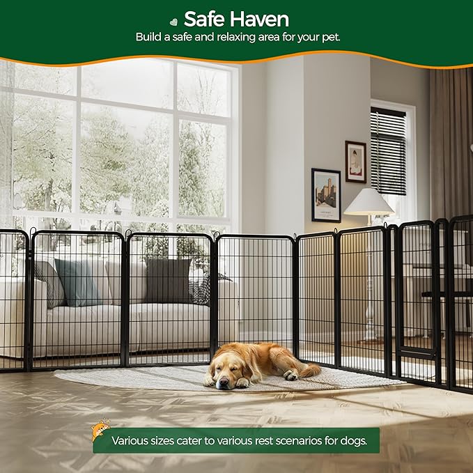 Yaheetech Dog Playpen Outdoor, 40 inch 12 Panels Dog Pen Indoor Heavy Duty Puppy Exercise Pen Metal Pet Fence for RV Camping/Yard/Garden