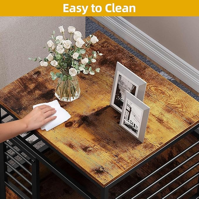 DWVO Dog Crate Furniture, 24 Inch Dog Kennel Indoor Furniture End Table Cage for Dogs, Modern Decorative Crate Wooden Dogs Cage Furniture with Wheels, Chew-Resistant, Rustic Brown