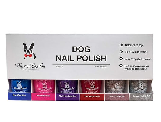 Warren London - Dog Nail Polish in A Bottle - for Premium Coverage and Color - All 6 Colors