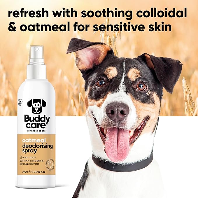 Dog Deodorising Spray - Deodorising Spray for Dogs - With Aloe Vera and Pro Vitamin B5 (Oatmeal, 200ml)
