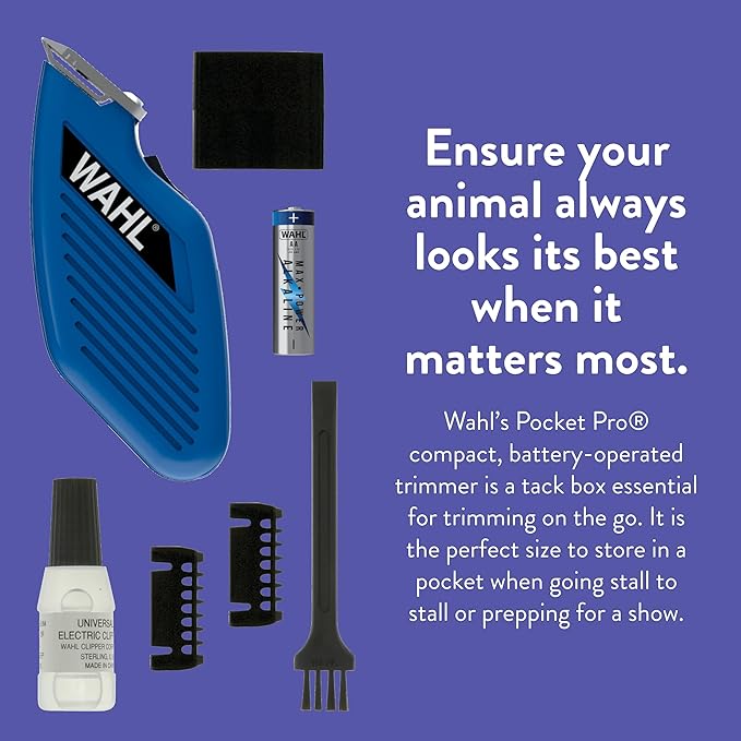 Wahl Professional Animal Pocket Pro Equine Compact Horse Trimmer and Grooming Kit - Blue