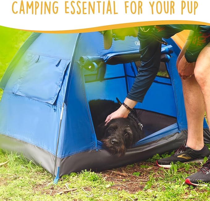 Luna Portable Dog Tent, Indoor/Outdoor Dog House for Camping, Waterproof Cat and Dog Tents with Zippered Door and Mesh Windows for Airflow and Ventilation for Beach, Backyard