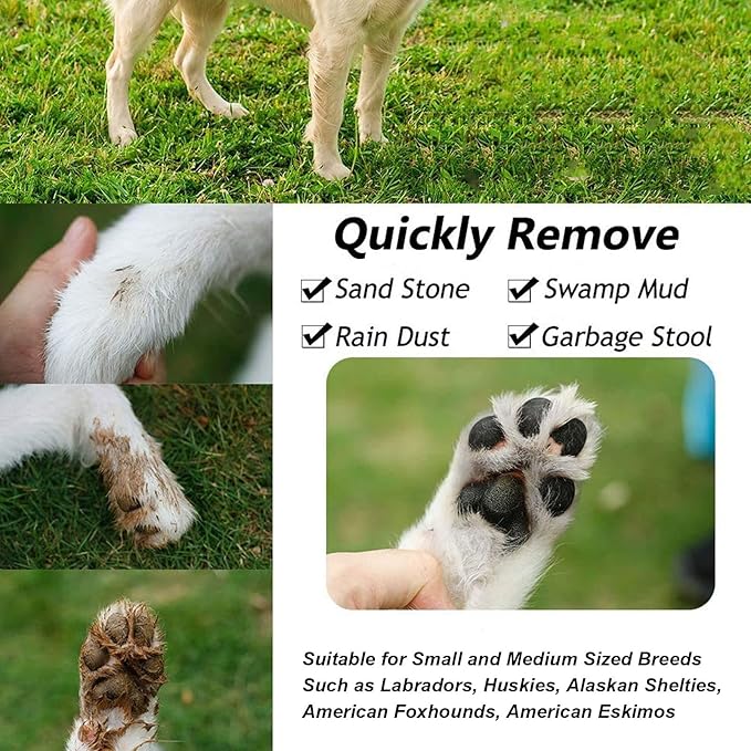 Dpofirs Pet Washer, Automatic USB Rechargeable Soft Brushes Portable Dog Foot Cleaner for Small Medium Dogs