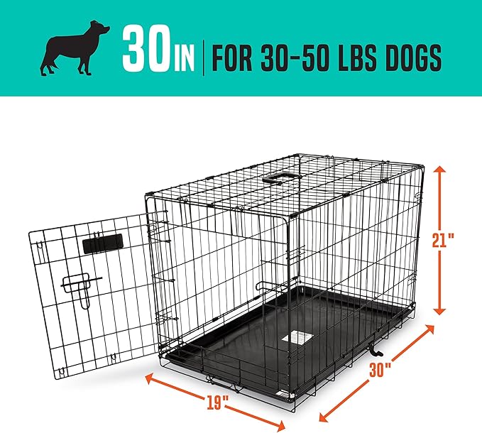 Precision Pet Products One Door Provalue Wire Dog Crate, 30 Inch, For Pets 30-50 lbs, With 5-Point Locking System