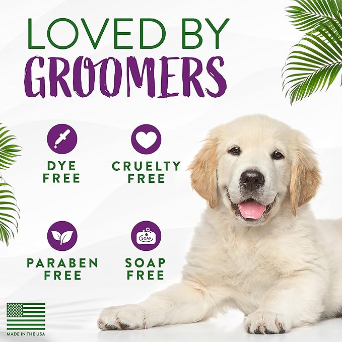 TropiClean High Concentrate Dog Shampoo, Professional Grade & Size for Groomers, 42:1 Dilution, Puppy Safe, USA Made, Pure Plum Scent, 1 Gallon