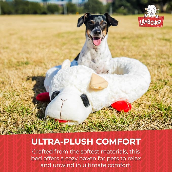 Multipet Lamb Chop Bed for Dogs, White, 27.0" L x 18.5" W x 5.5" Th