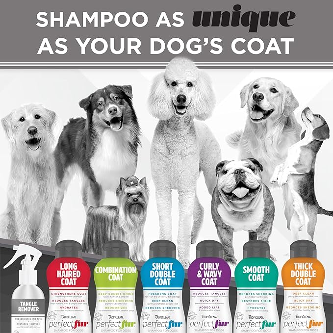 TropiClean Perfect FurDetangler Spray for Dogs - Made in USA - Detangling & Dematting Formula - Removes Mats & Knots for Gentle, Easy Brushing - Naturally Derived, 8oz