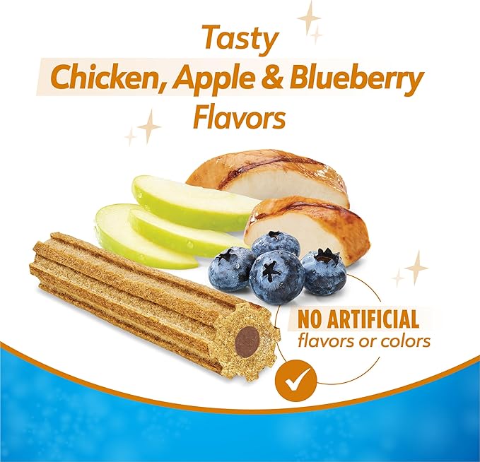 Purina Dentalife Plus Immune Support Chicken, Apple and Blueberry Flavor Large Dog Dental Chews, MP - 19 ct. Pouch