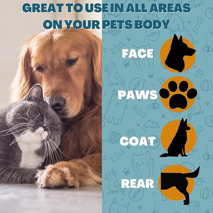 FurryFriends Pet Wipes | Unscented | Hypo-allergenic | Alcohol Free| Deodorizing | Removes Loose Hair & Dirt | Incredibly Clean | 12 Pack