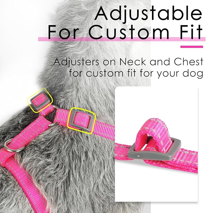 ThinkPet Reflective Breathable Soft Air Mesh No Pull Puppy Choke Free Over Head Vest Harness for Puppy Small Medium Dogs and Cats Rose Red XX-Small