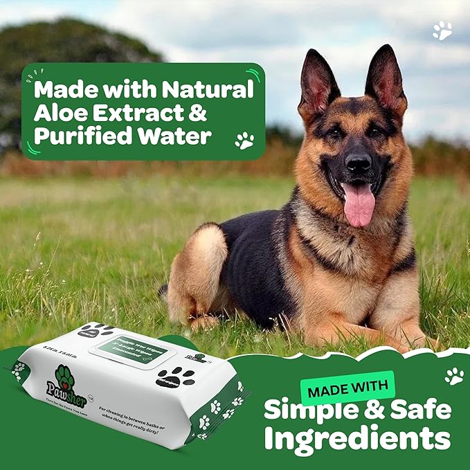 Pet Wipes for Dogs - Twin Pack - 160 Count | Dog Wipes for Cleaning and Deodorizing | Extra Large, Strong and Chemical Free | in Between Bath Dog Wipe for Paws, Butt & Body