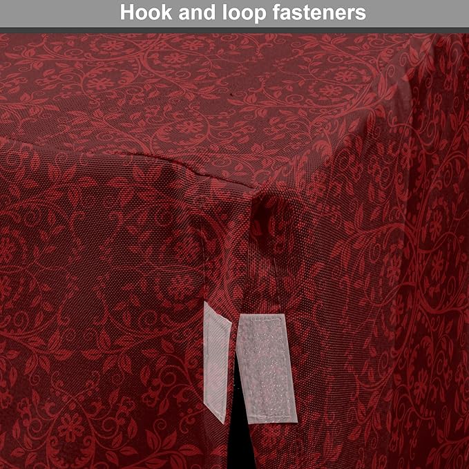 Lunarable Burgundy Dog Crate Cover, Intricate Spring Motifs Abstract Style Blossoming Branches Flower Buds, Easy to Use Pet Kennel Cover for Small Dogs Puppies Kittens, 18 Inch, Burgundy Red