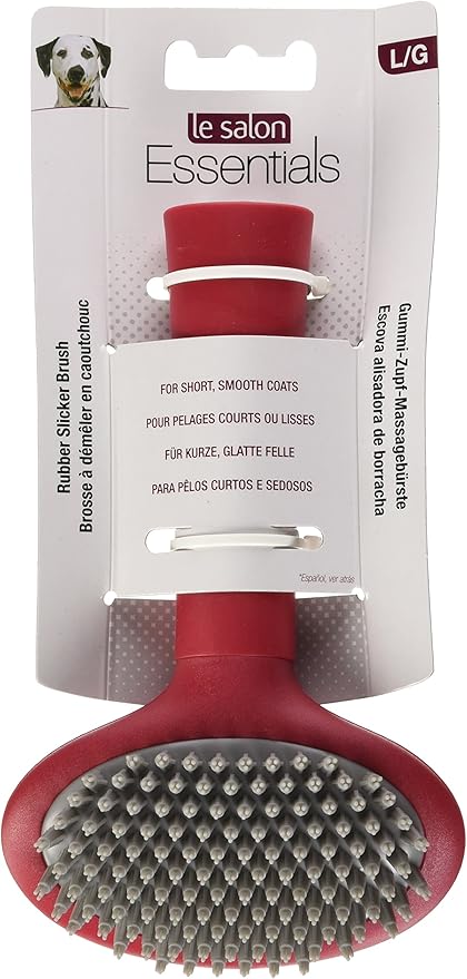 Essentials Rubber Slicker Brush, Dog Grooming Brush, Large, 91244